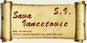 Sava Vančetović vizit kartica